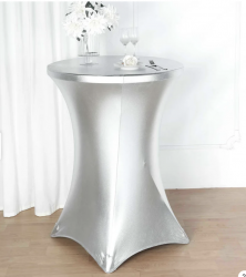 Silver Covers Spandex for Cocktail Tables